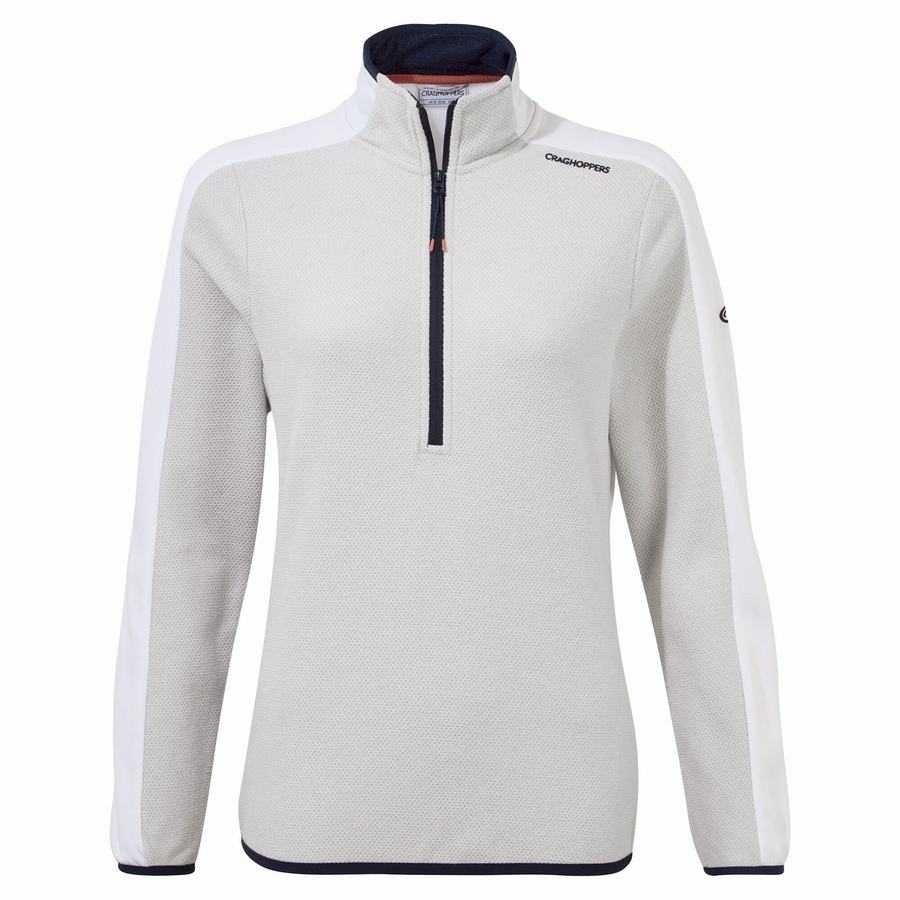 Chandails Craghoppers Minerva Half Zip Femme Grise Blanche | FSG2970KH