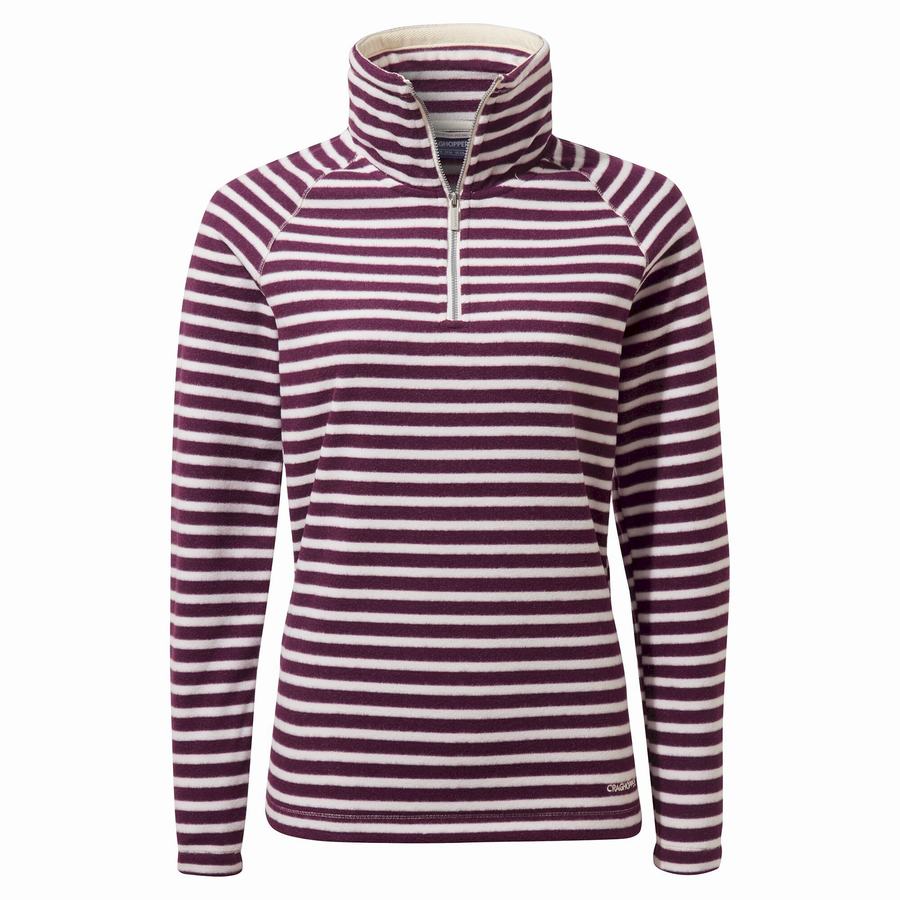 Chandails Craghoppers Natalia Half Zip Femme Violette Stripes | YEI9991KE