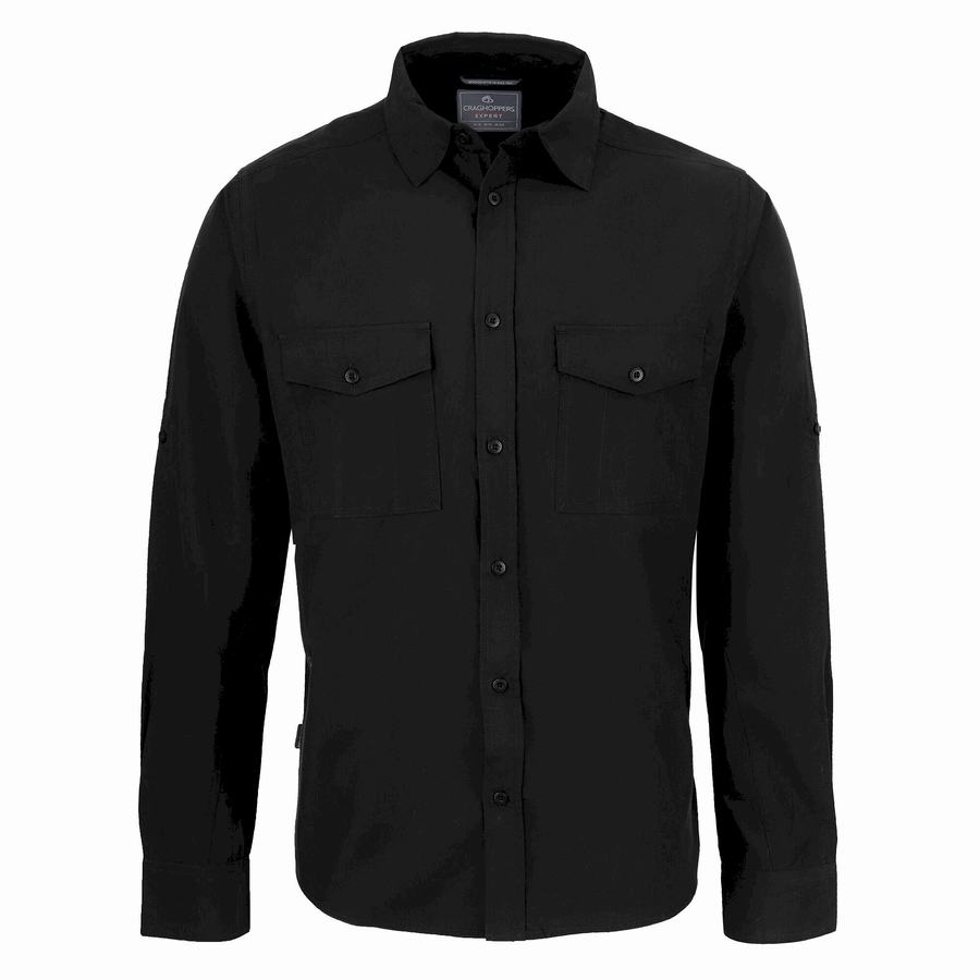 Chemises Craghoppers Expert Kiwi Long Sleeved Homme Noir | AGL1473JI