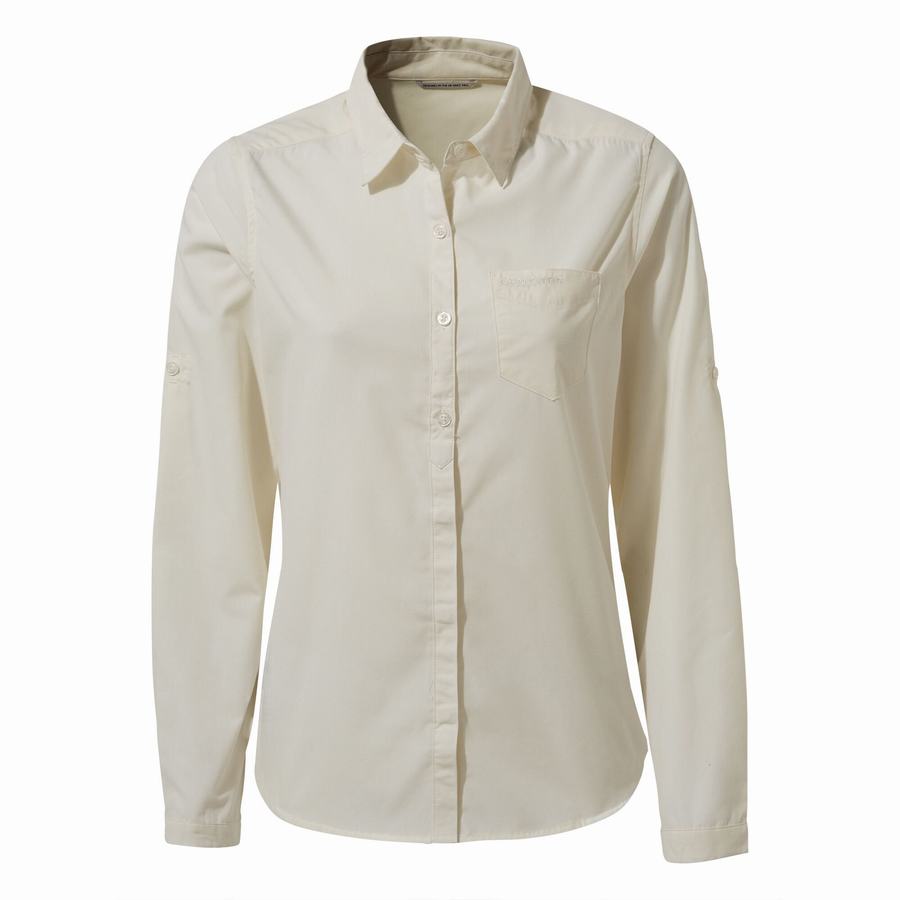 Chemises Craghoppers Kiwi II Long Sleeved Femme Blanche | QFX3616VX