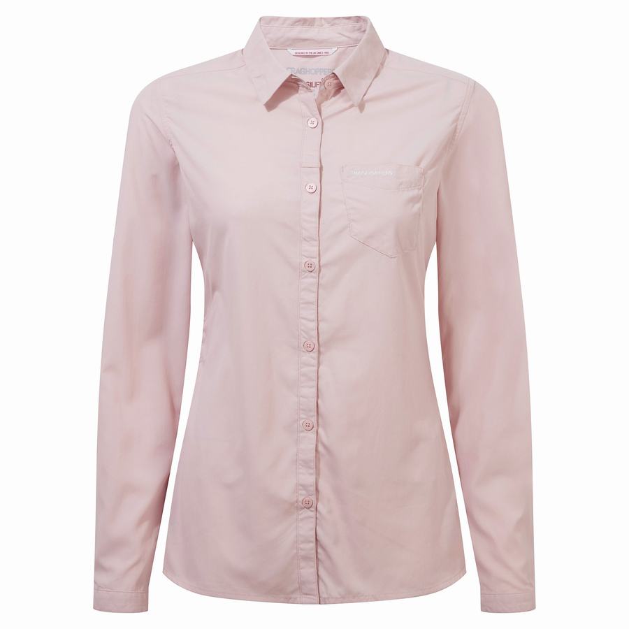 Chemises Craghoppers NosiLife Bardo Long Sleeved Femme Rose | FVG7439UZ