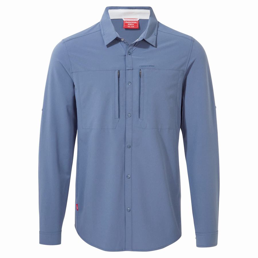 Chemises Craghoppers NosiLife Pro IV Long Sleeved Homme Bleu | ZDP4975PX