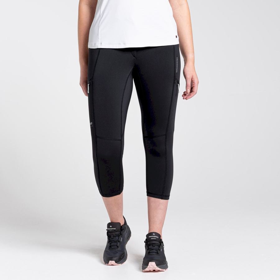 Leggings Craghoppers Dynamic Cropped Femme Noir | TJS2428DX