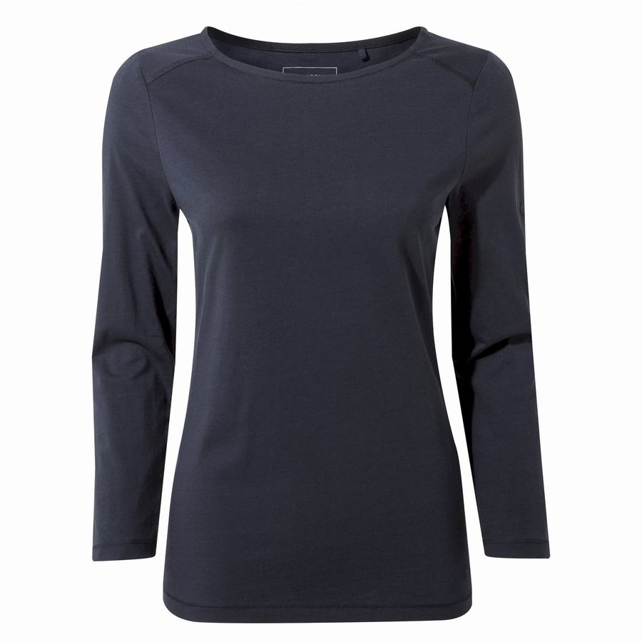 T Shirts Craghoppers Blanca 3/4 Sleeved Top Femme Bleu Bleu Marine | ZRL9512TE