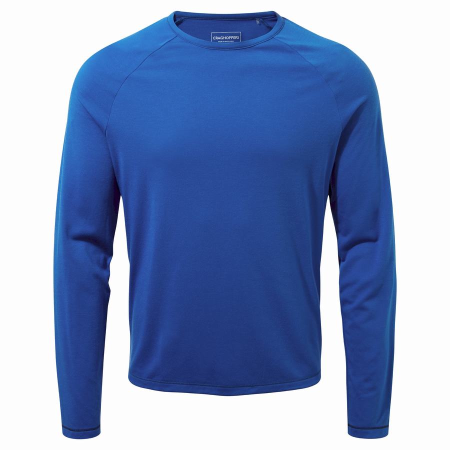 T Shirts Craghoppers First Layer Long-Sleeved Homme Bleu | BYD1060VP