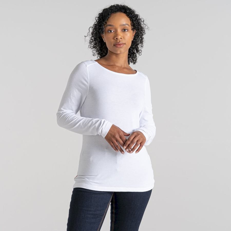 T Shirts Craghoppers NosiLife Erin Long Sleeved Femme Blanche | FLA9211OG