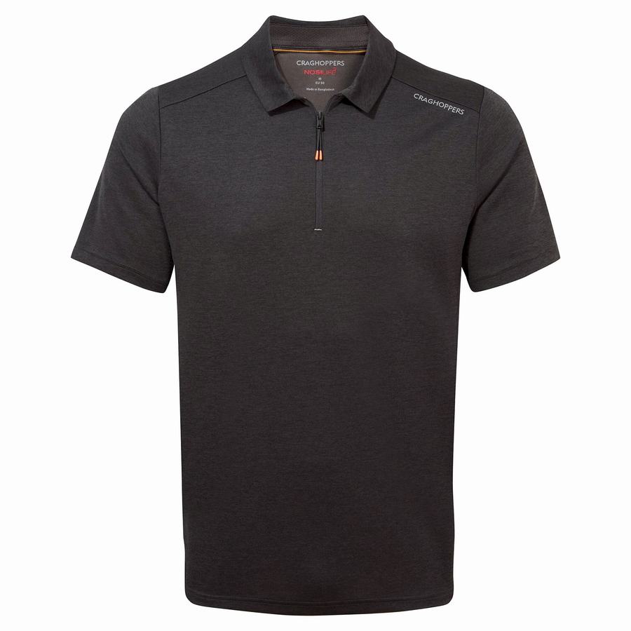 T Shirts Craghoppers NosiLife Pro Active Corta Sleeved Polo Homme Noir | JXF7412EE