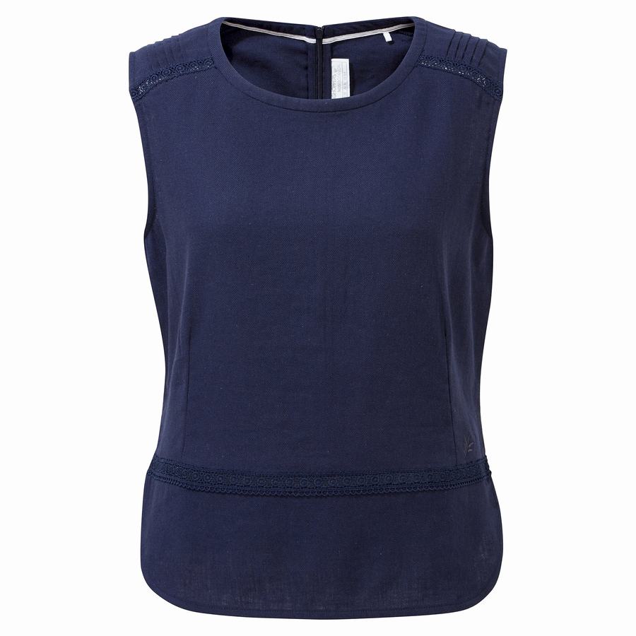 T Shirts Craghoppers Nosibotanical Bonita Vest Femme Bleu Bleu Marine | BWK8125PF