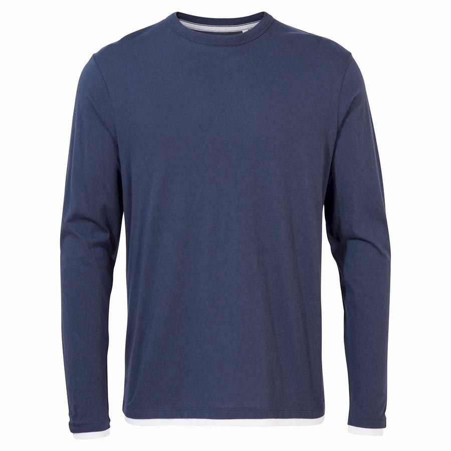 T Shirts Craghoppers Nosibotanical Coulter Long Sleeved Homme Bleu Bleu Marine | SHH314RL