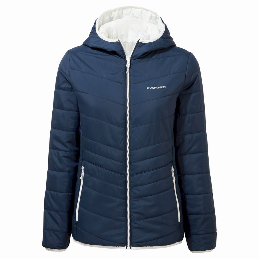 Vestes Craghoppers Compresslite VI Encapuchonné Femme Bleu Bleu Marine | VFY9116CI