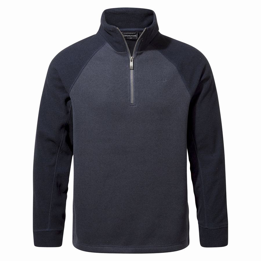 Chandails Craghoppers Barker Half Zip Homme Grise Bleu | LPT595PD