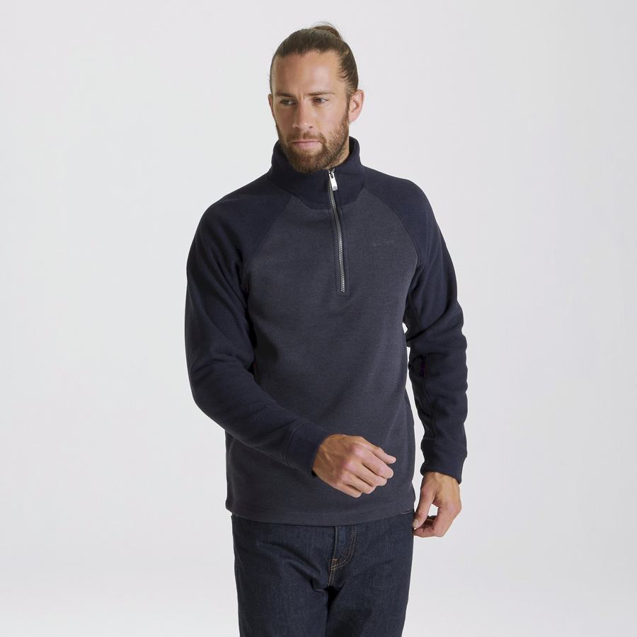 Chandails Craghoppers Barker Half Zip Homme Grise Bleu | LPT595PD