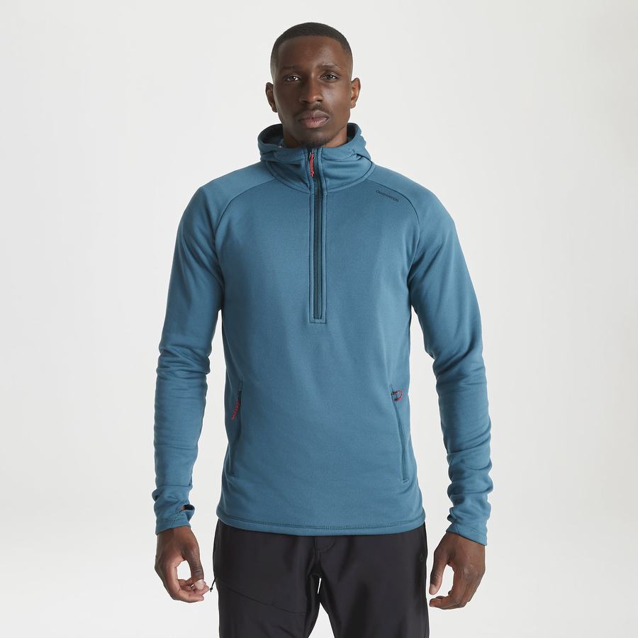 Chandails Craghoppers Dynamic Encapuchonné Half Zip D'hiver Homme Bleu | GQR7477GF