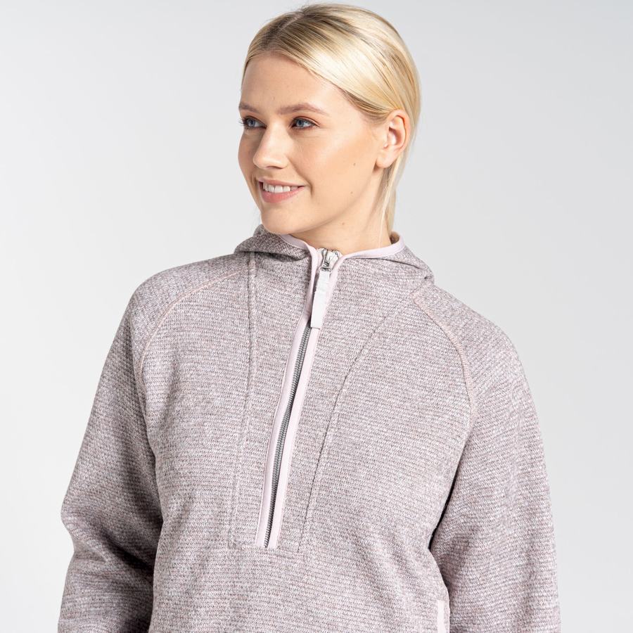 Chandails Craghoppers Elena Encapuchonné Half Zip Femme Rose | ILY7748HF