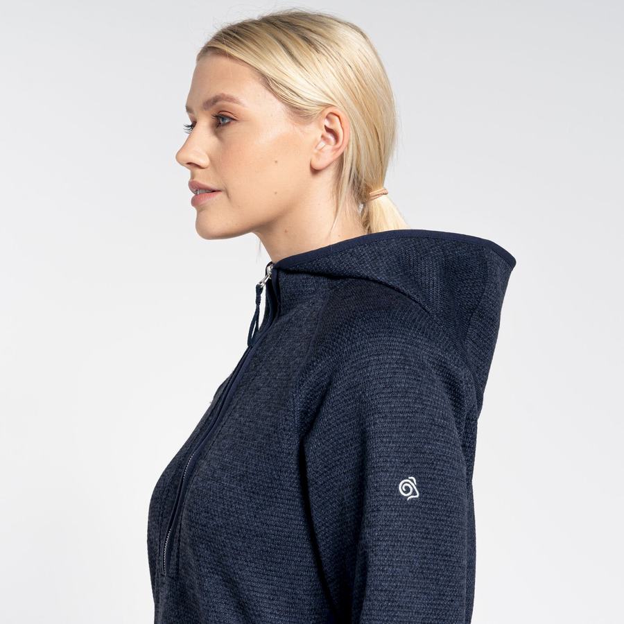 Chandails Craghoppers Elena Encapuchonné Half Zip Femme Bleu Bleu Marine | KHP838ZV