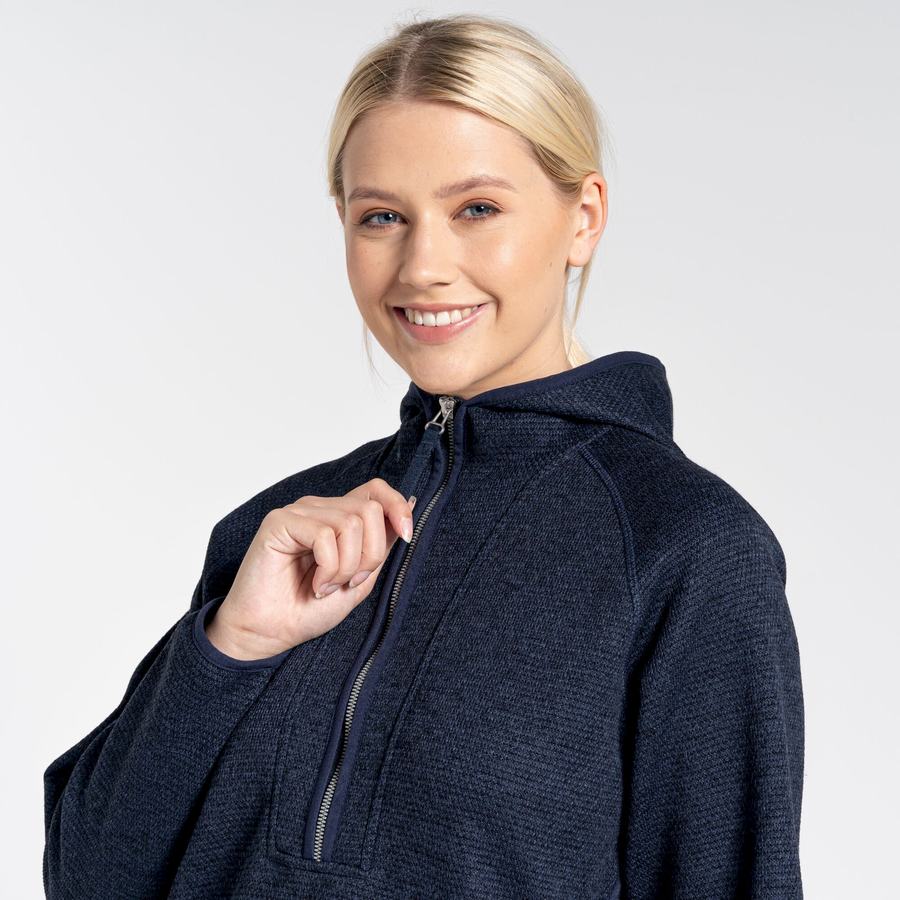 Chandails Craghoppers Elena Encapuchonné Half Zip Femme Bleu Bleu Marine | KHP838ZV