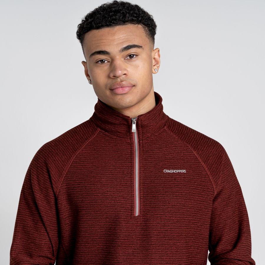 Chandails Craghoppers Elton Half Zip Homme Rouge Foncé | FJQ1082ZC