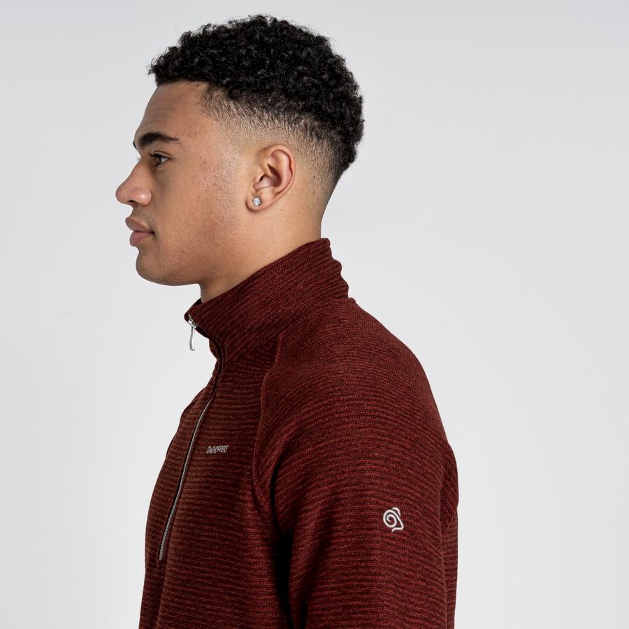 Chandails Craghoppers Elton Half Zip Homme Rouge Foncé | FJQ1082ZC