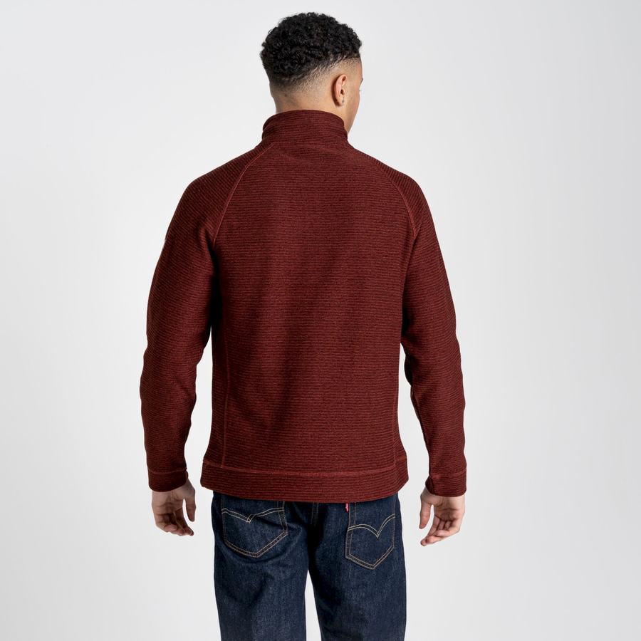 Chandails Craghoppers Elton Half Zip Homme Rouge Foncé | FJQ1082ZC