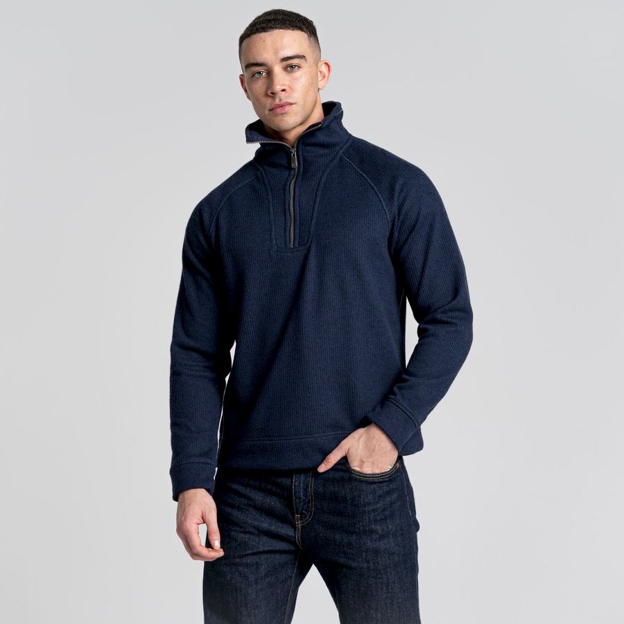 Chandails Craghoppers Logan Half Zip Homme Bleu Bleu Marine | DSE7787IL