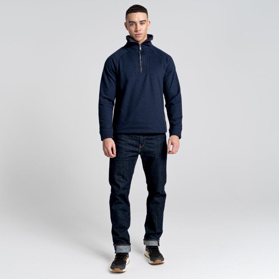 Chandails Craghoppers Logan Half Zip Homme Bleu Bleu Marine | DSE7787IL