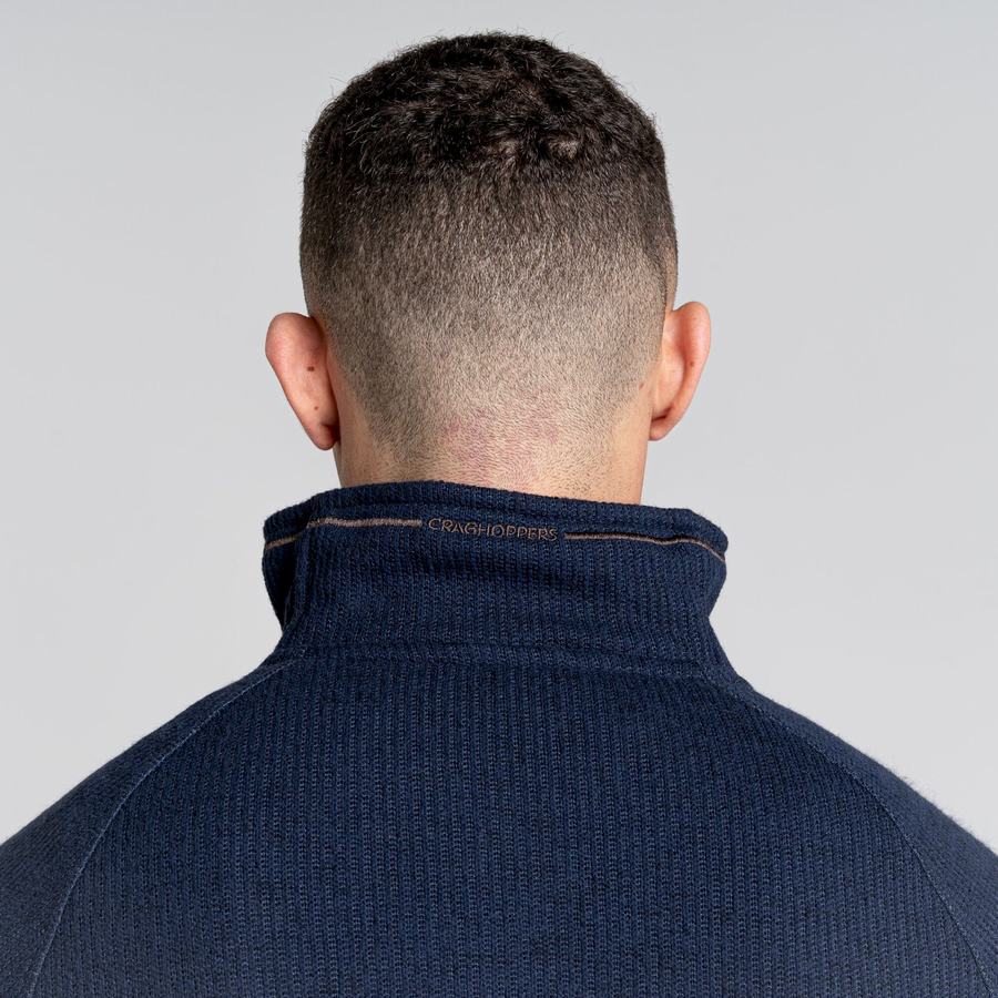 Chandails Craghoppers Logan Half Zip Homme Bleu Bleu Marine | DSE7787IL