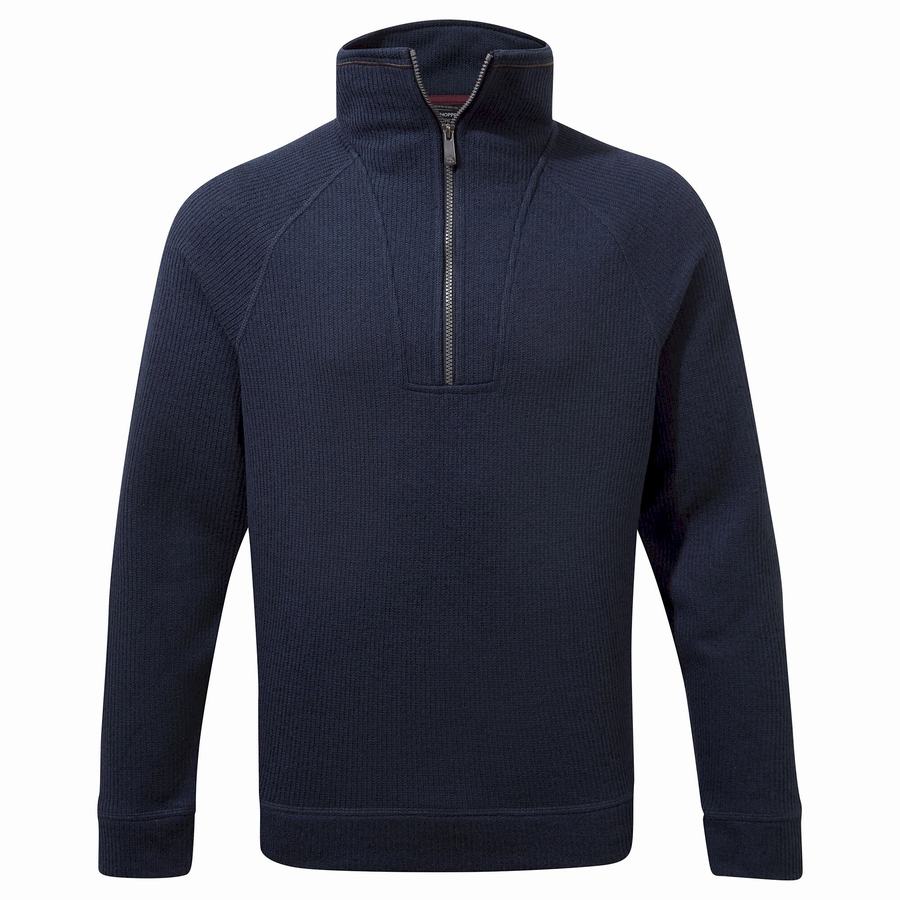 Chandails Craghoppers Logan Half Zip Homme Bleu Bleu Marine | DSE7787IL