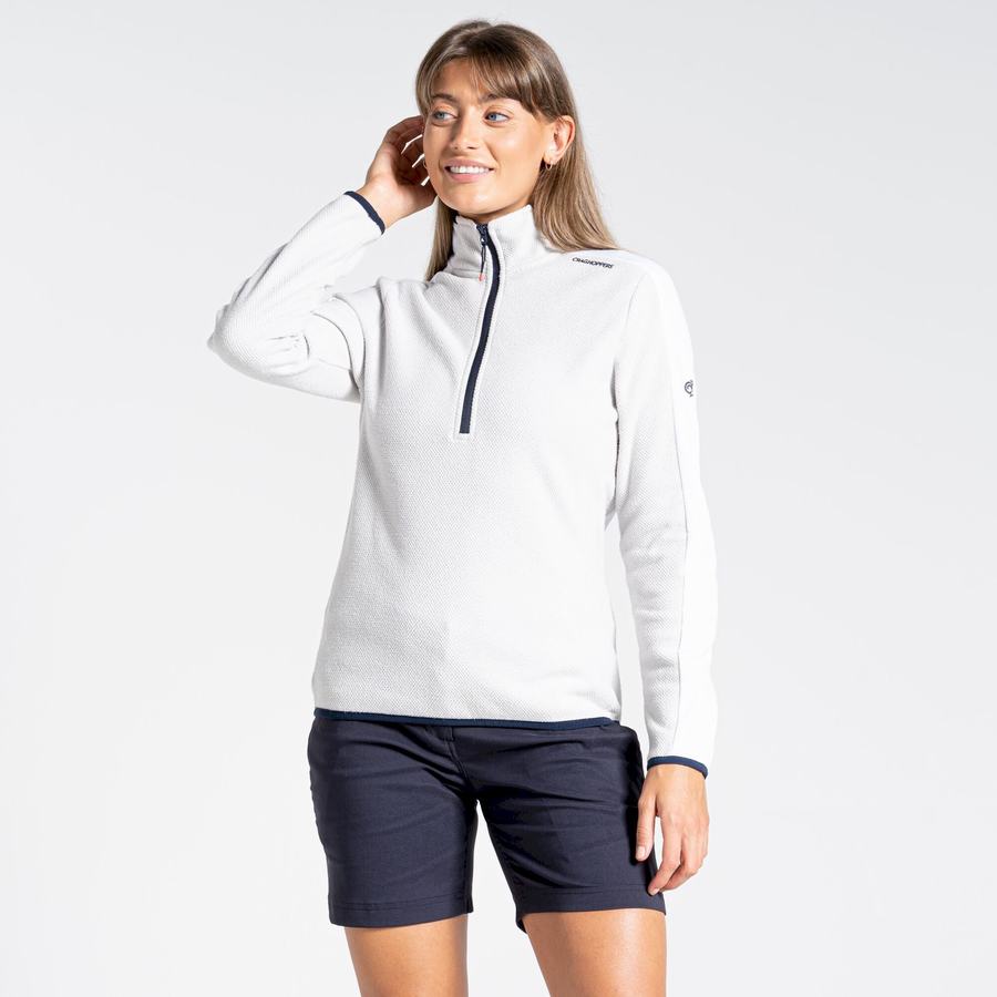 Chandails Craghoppers Minerva Half Zip Femme Grise Blanche | FSG2970KH