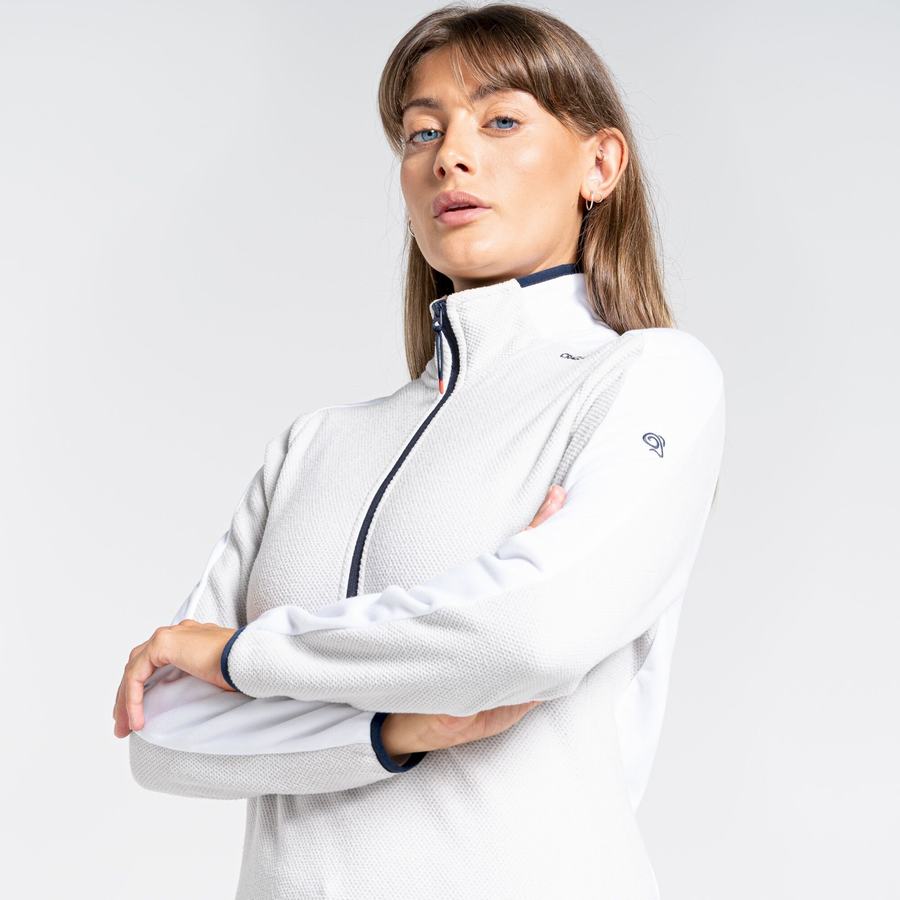 Chandails Craghoppers Minerva Half Zip Femme Grise Blanche | FSG2970KH