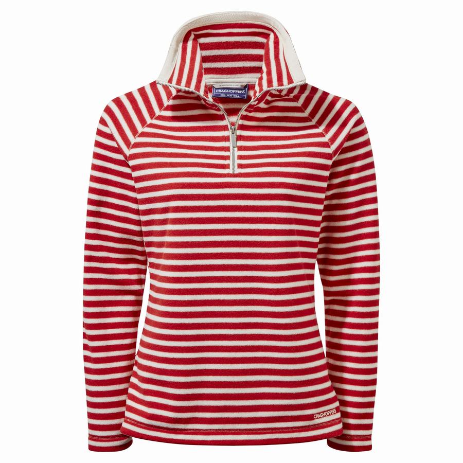 Chandails Craghoppers Natalia Half Zip Femme Rouge Stripes | LWH3692YN