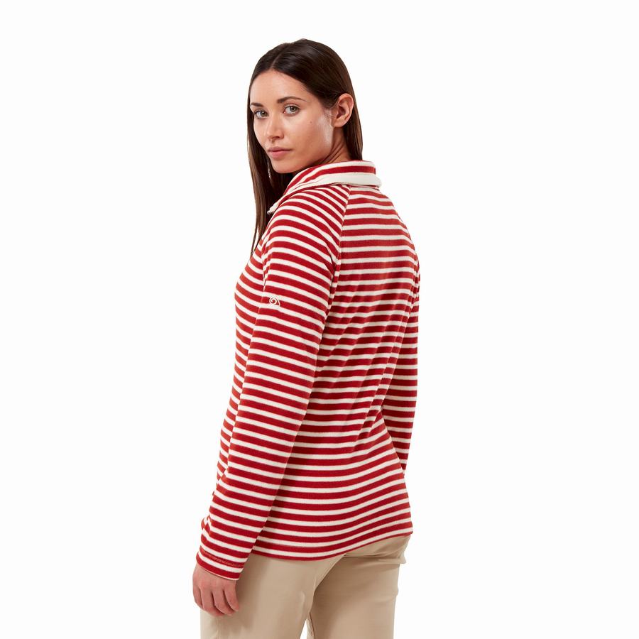 Chandails Craghoppers Natalia Half Zip Femme Rouge Stripes | LWH3692YN