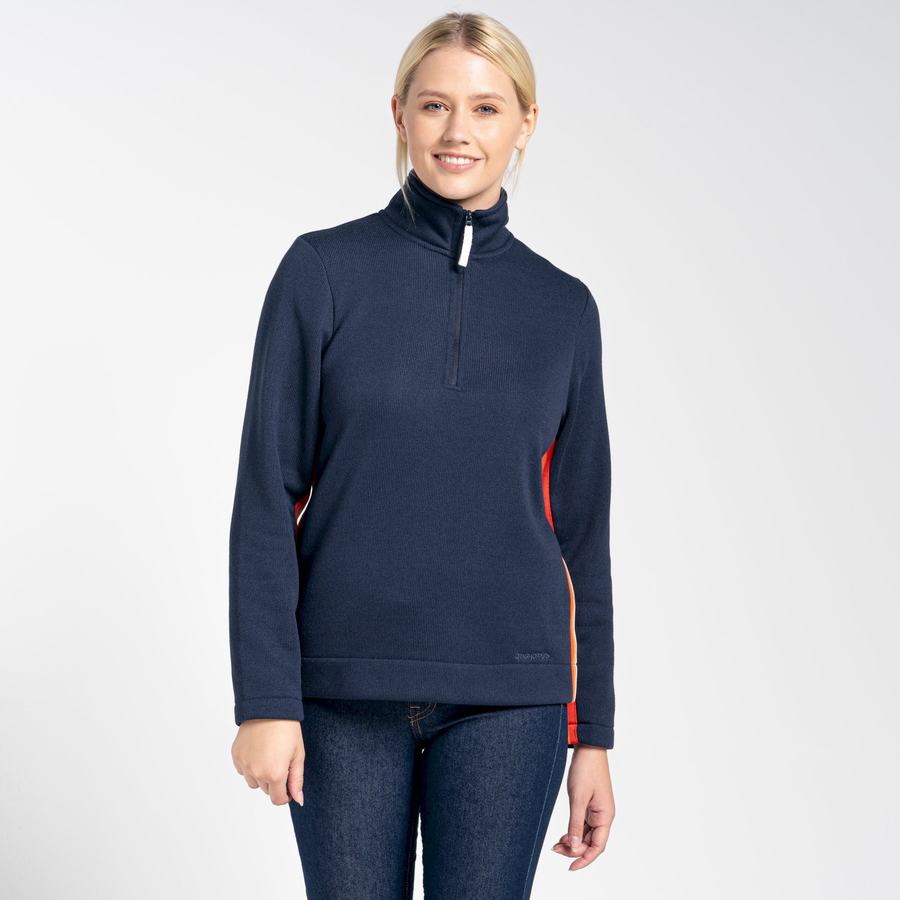 Chandails Craghoppers Pinalla Half Zip Femme Bleu Bleu Marine | QAF7161UO