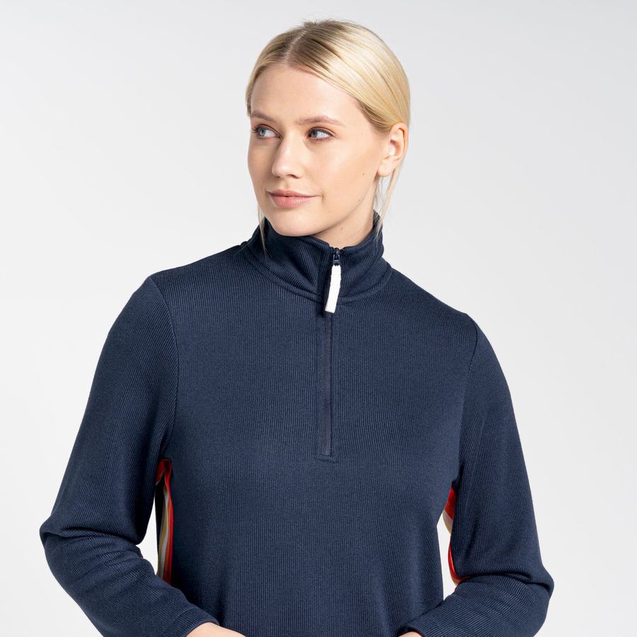 Chandails Craghoppers Pinalla Half Zip Femme Bleu Bleu Marine | QAF7161UO