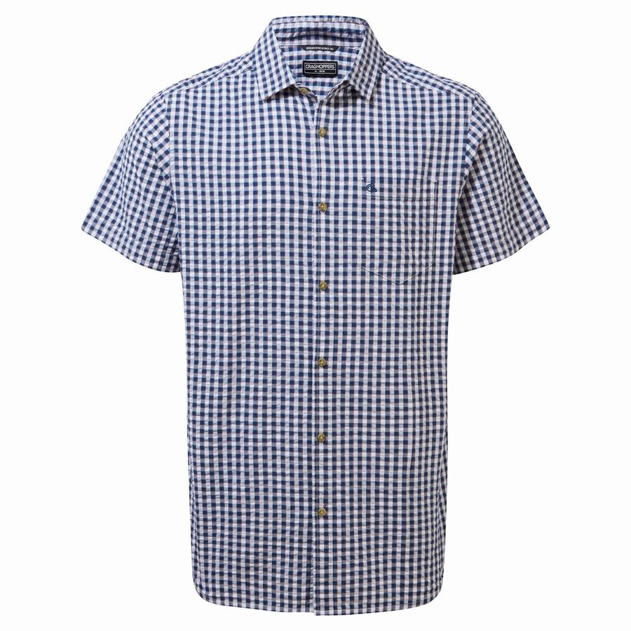 Chemises Craghoppers Centro Corta Sleeved Homme Bleu Marine Bleu | ECW3331LQ