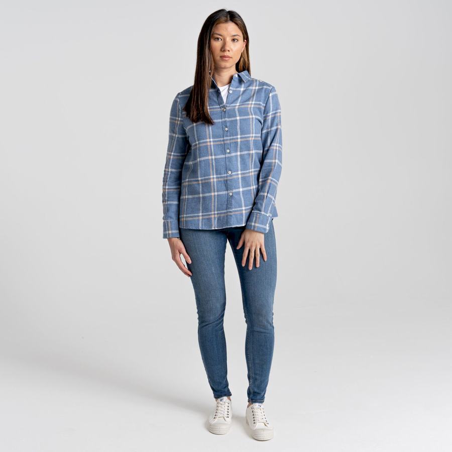 Chemises Craghoppers Emie Long Sleeved Femme Bleu | JKO3185CC