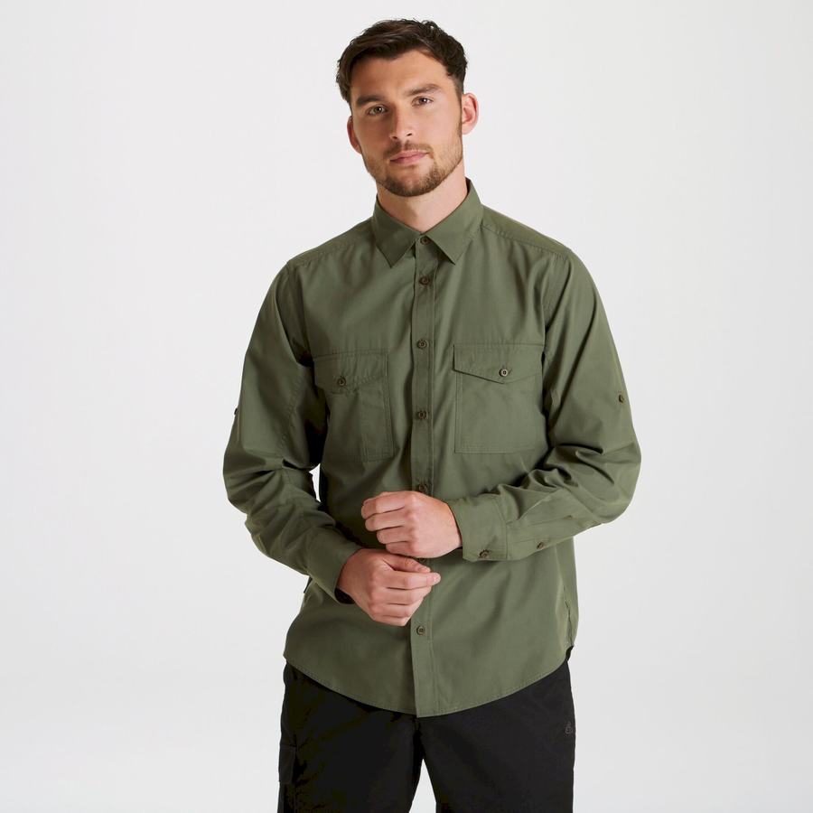 Chemises Craghoppers Expert Kiwi Long Sleeved Homme Vert Foncé | MUN9852YN