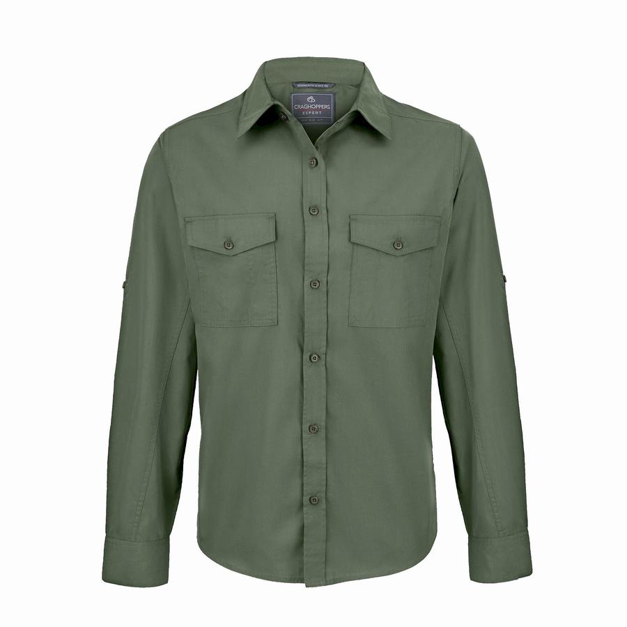 Chemises Craghoppers Expert Kiwi Long Sleeved Homme Vert Foncé | MUN9852YN