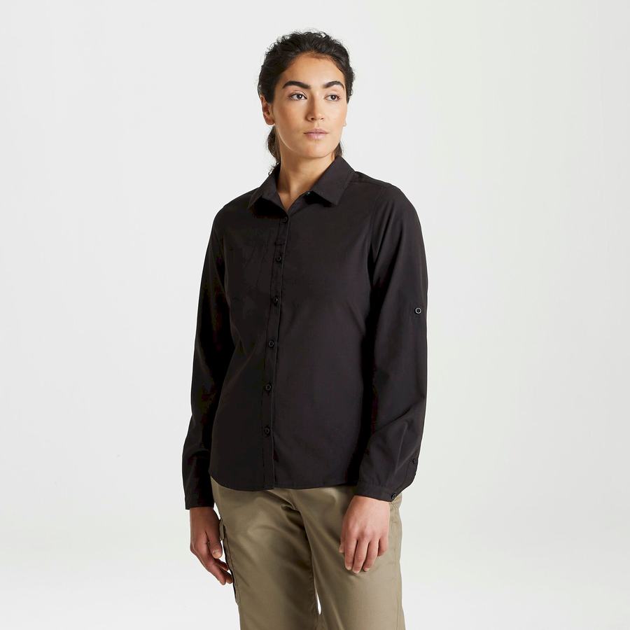 Chemises Craghoppers Expert Kiwi Long Sleeved Femme Noir | THX5717SH