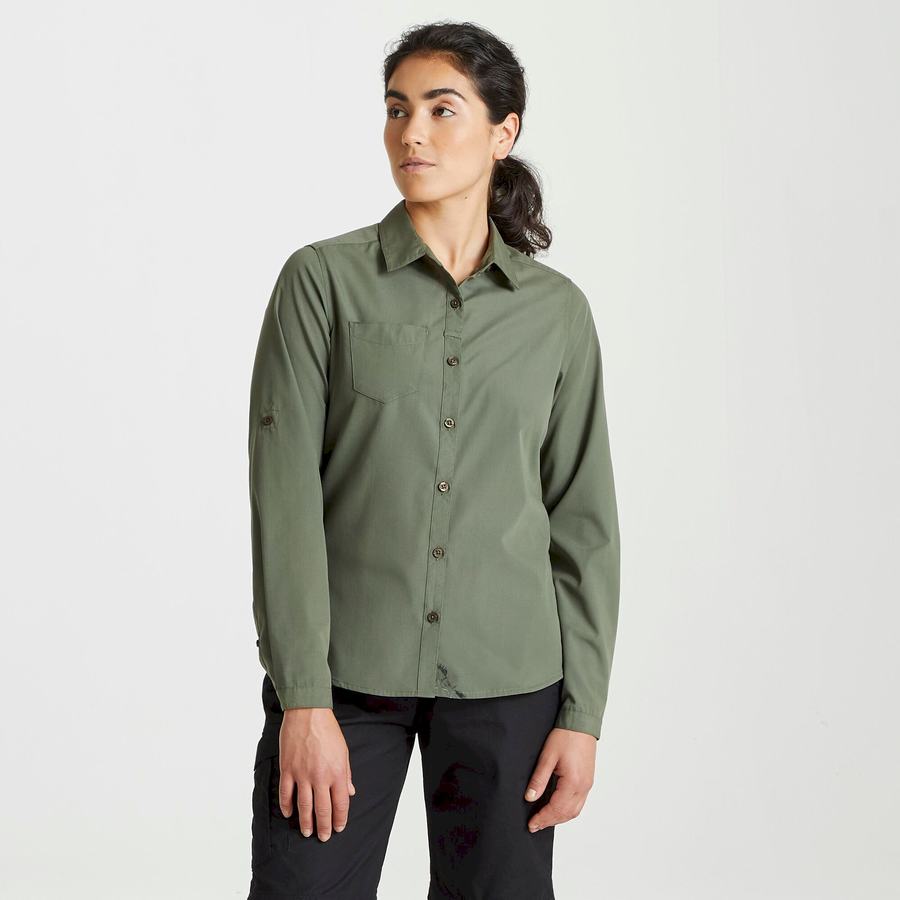 Chemises Craghoppers Expert Kiwi Long Sleeved Femme Vert Foncé | TZE4644QR