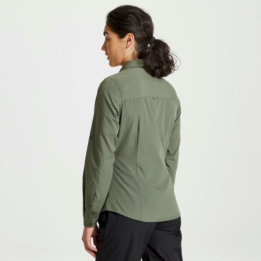 Chemises Craghoppers Expert Kiwi Long Sleeved Femme Vert Foncé | TZE4644QR