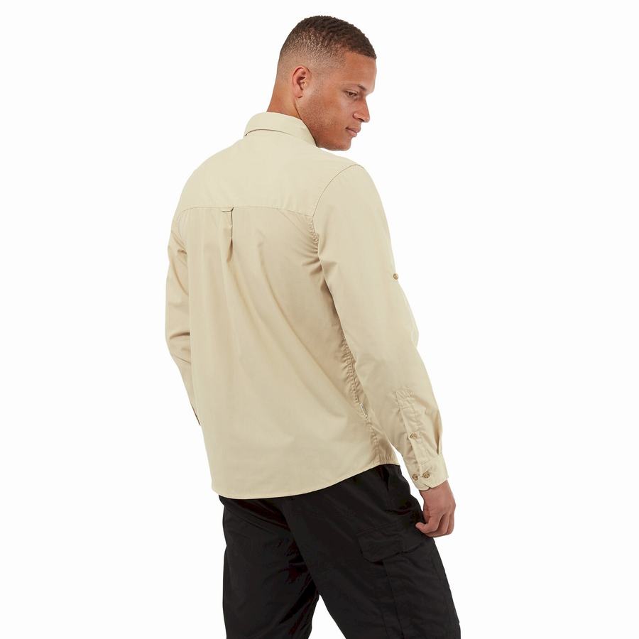 Chemises Craghoppers Kiwi Boulder Long Sleeved Homme Beige | KEO744EP