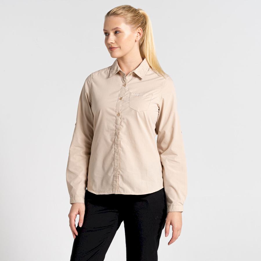 Chemises Craghoppers Kiwi II Long Sleeved Femme Marron | MYO2481HF