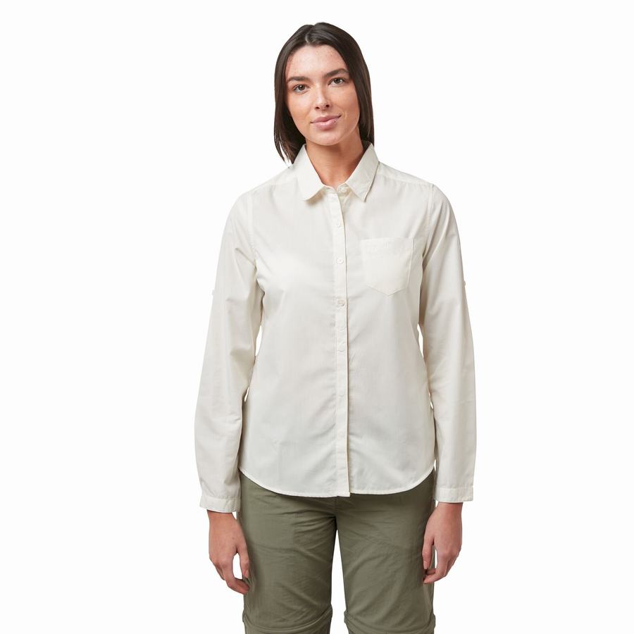 Chemises Craghoppers Kiwi II Long Sleeved Femme Blanche | QFX3616VX