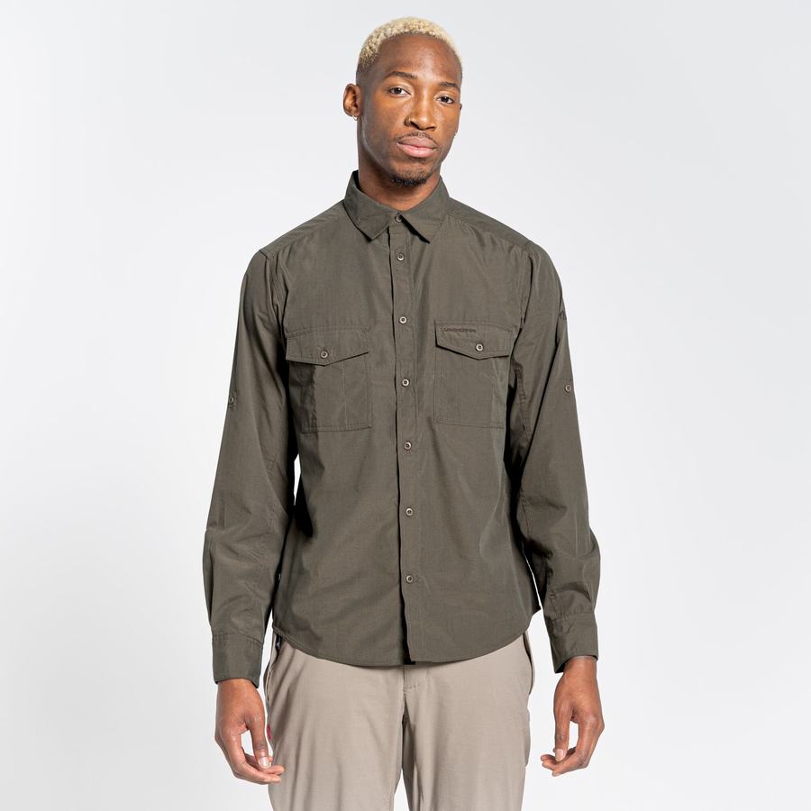 Chemises Craghoppers Kiwi Long Sleeved Homme Vert | CLF2495FX