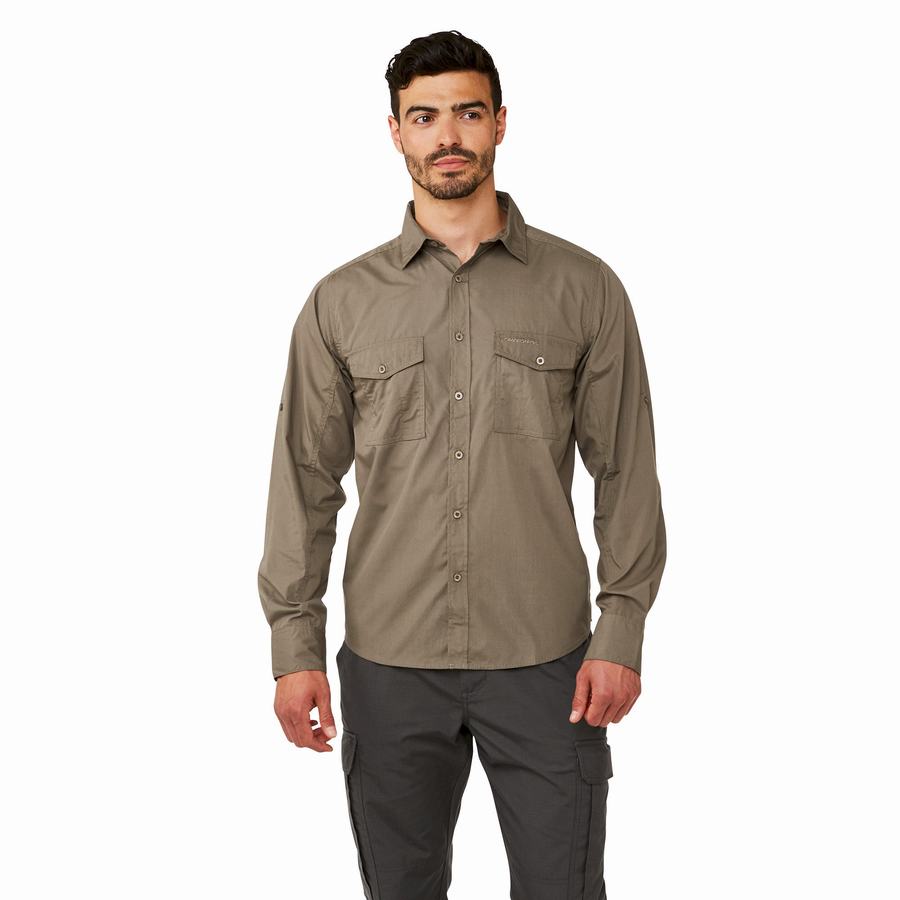 Chemises Craghoppers Kiwi Long-Sleeved Homme Vert | TIO4938TI