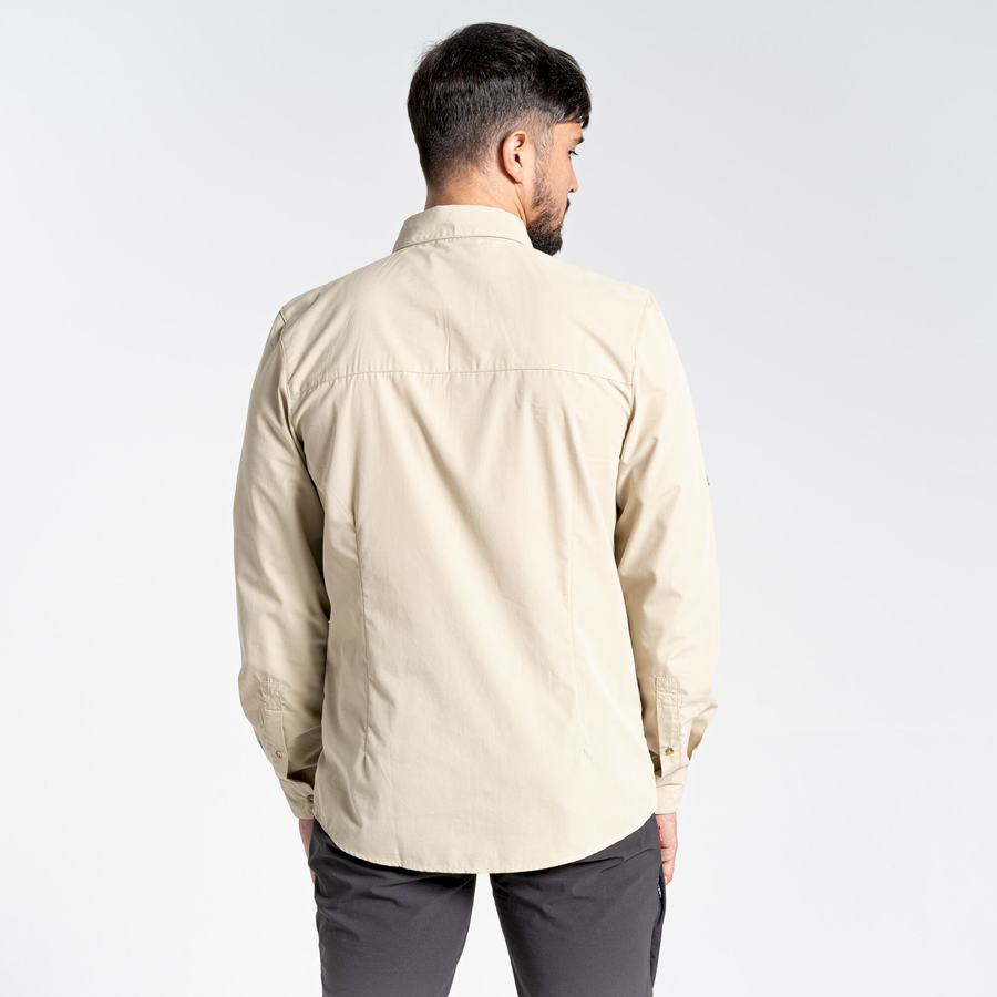 Chemises Craghoppers Kiwi Ridge Long Sleeved Homme Beige | MGC1989HO