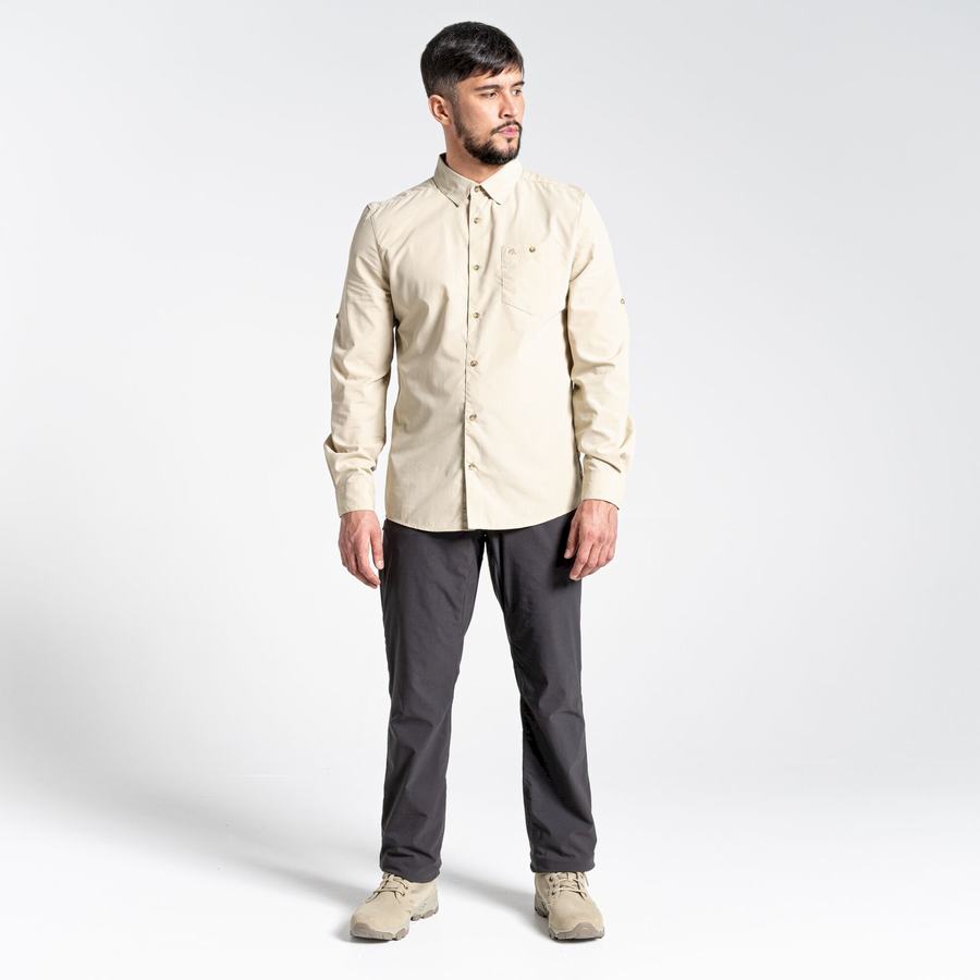 Chemises Craghoppers Kiwi Ridge Long Sleeved Homme Beige | MGC1989HO