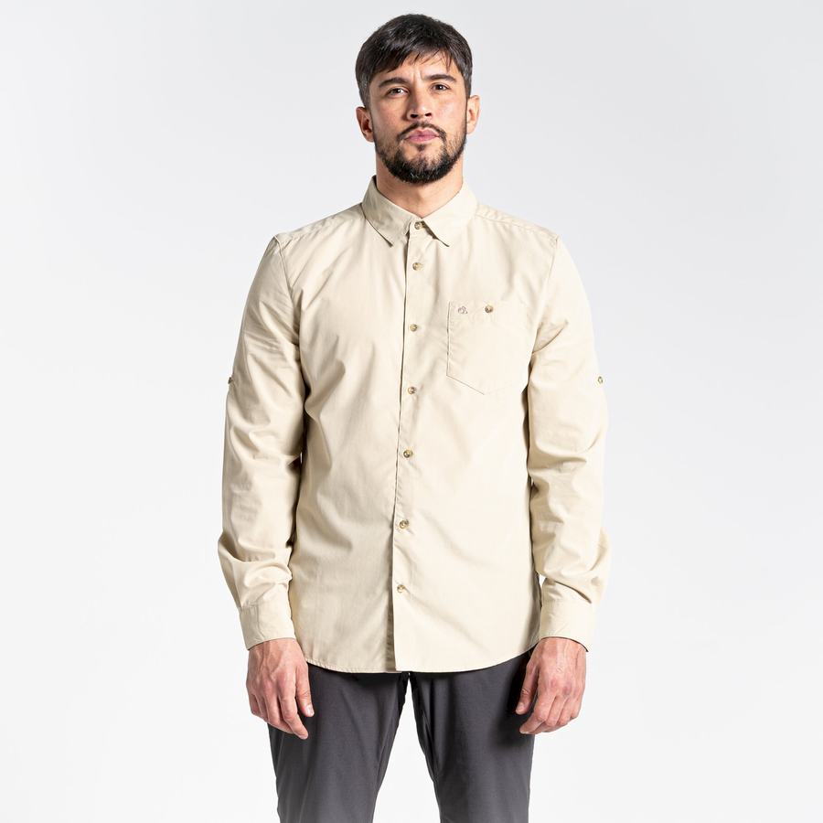 Chemises Craghoppers Kiwi Ridge Long Sleeved Homme Beige | MGC1989HO