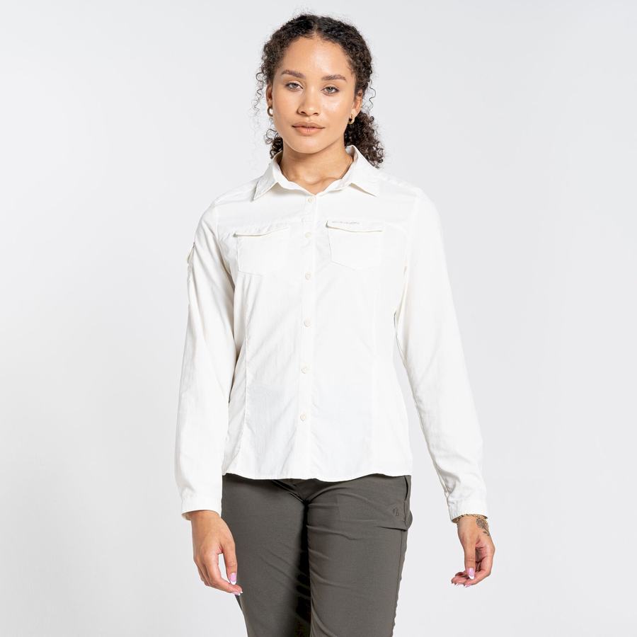 Chemises Craghoppers NosiLife Adventure II Long Sleeved Femme Blanche | ALL6613ZT