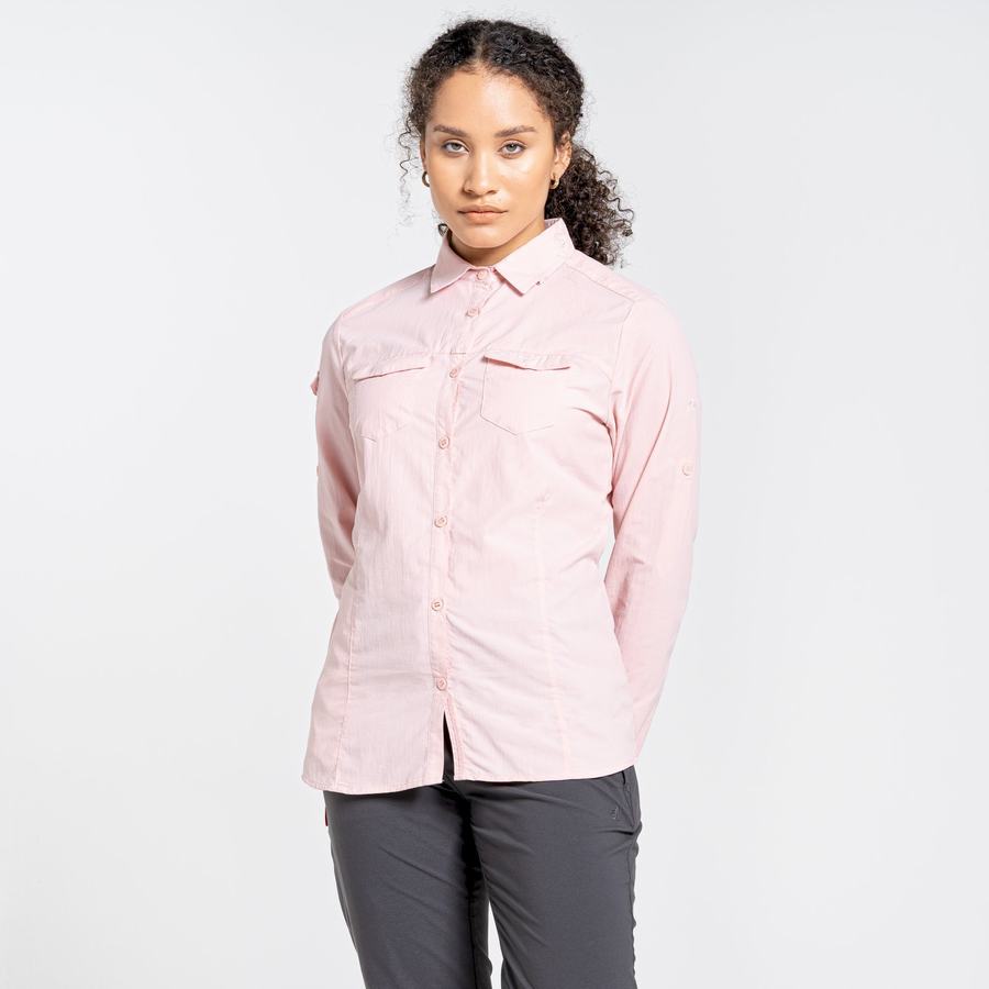 Chemises Craghoppers NosiLife Adventure II Long Sleeved Femme Rose | EWC156KZ